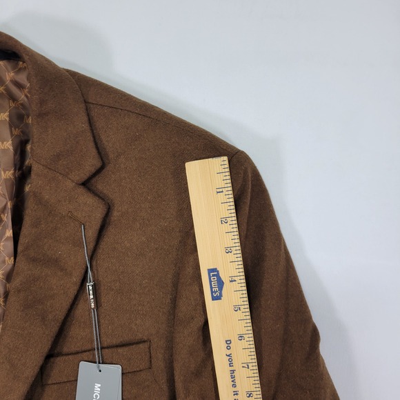 Michael Kors KIP‎ Men's Flannel Sport Coat Brown Silk Wool Cashmere Brown 42S - Picture 9 of 16